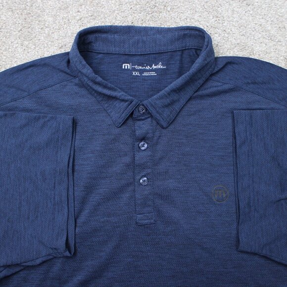 Travis Mathew Polo Shirt Mens 2XL XXL Blue Golf Short Sleeve Pullover - Picture 2 of 15
